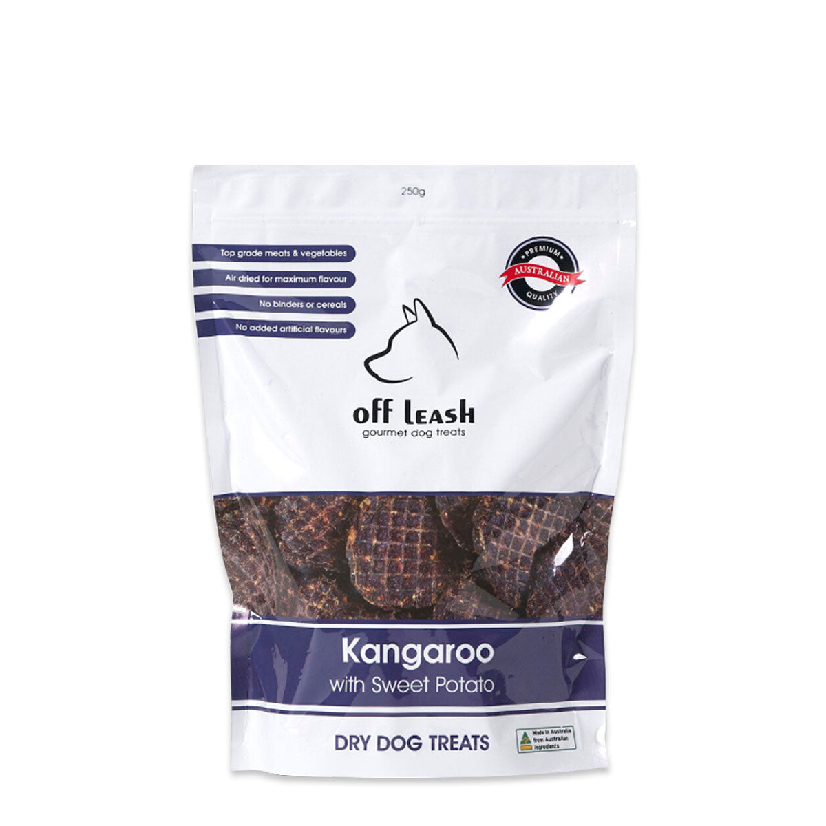 Off Leash Dog Treats Kangaroo and Sweet Potato 250g