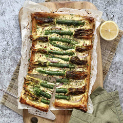 Zucchini Flowers Tart with Ricotta and Goat's Cheese