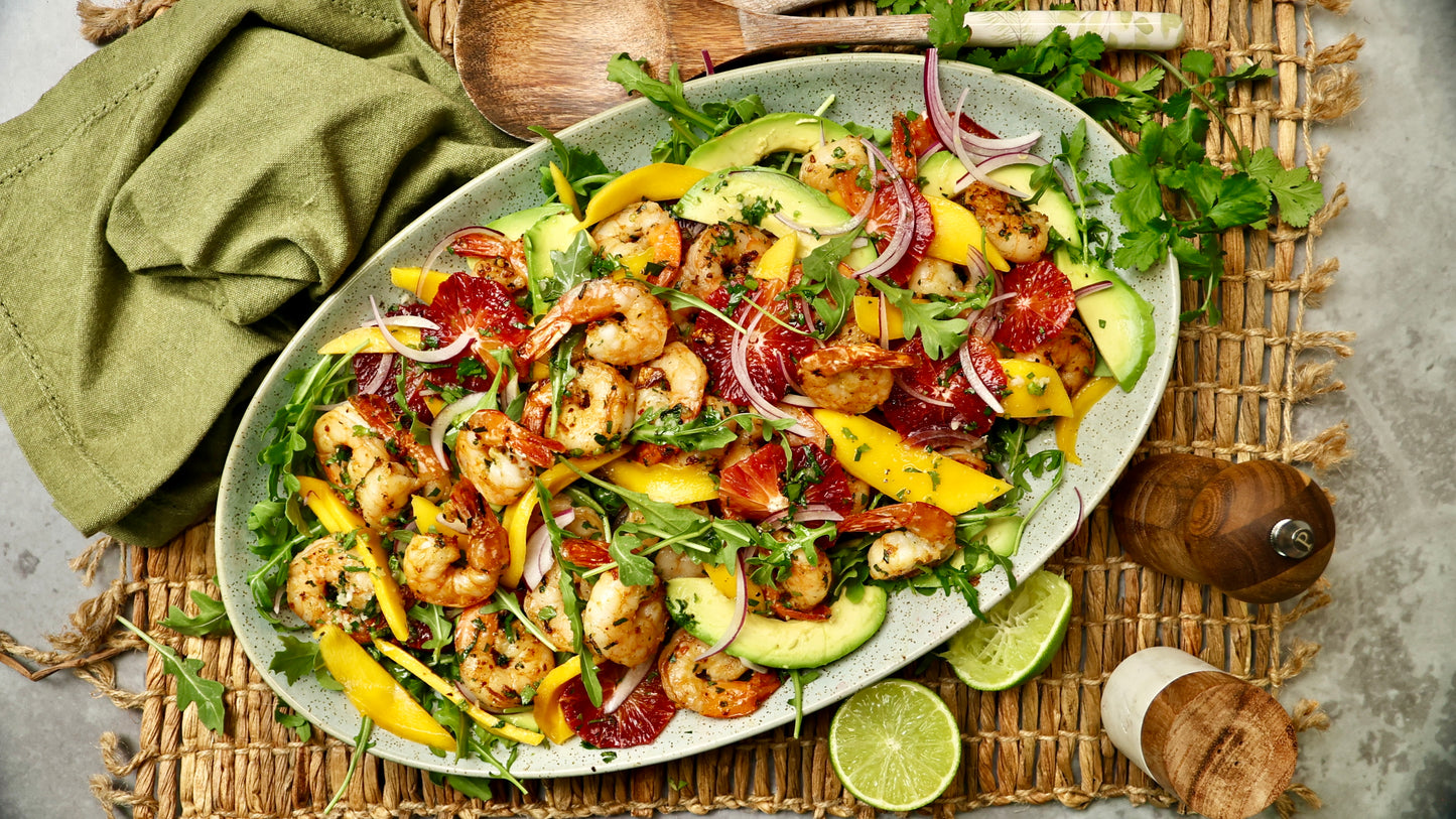 Prawn, Mango & Blood Orange Salad