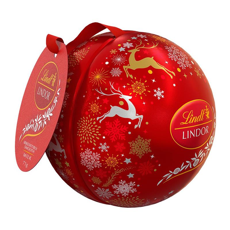 Lindt Lindor Chocolate Bauble Tin 71g