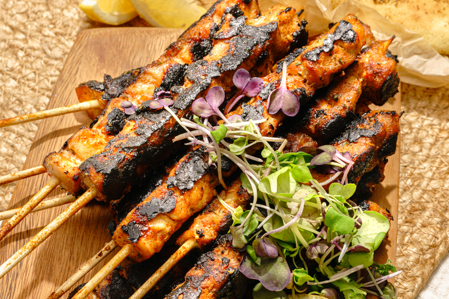 Chicken Kebabs - with Tzatziki and Zaatar Flat Breads