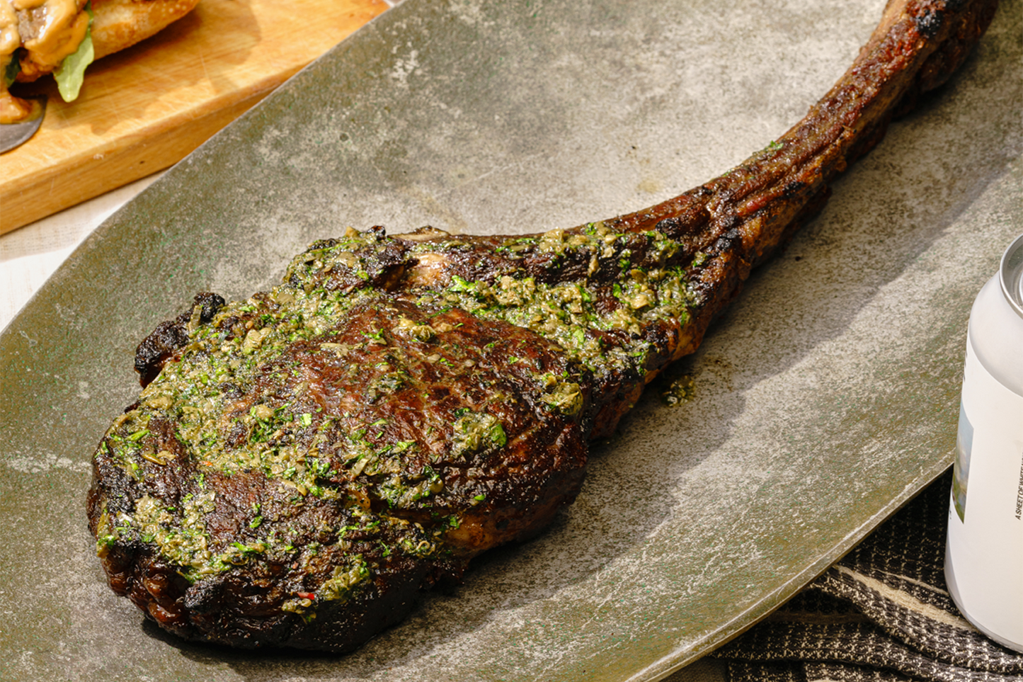 Grilled Tomahawk Steak - with Herbed Butter