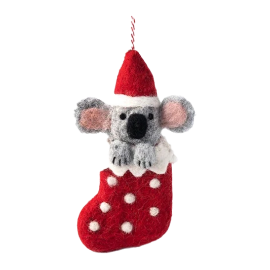 Gifted Hands Christmas Koala Stocking Decoration