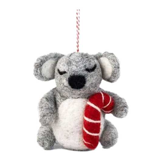 Gifted Hands Christmas Koala Candy Cane Decoration