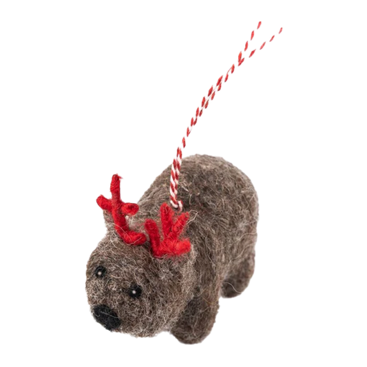 Gifted Hands Christmas Wombat Wally Decoration