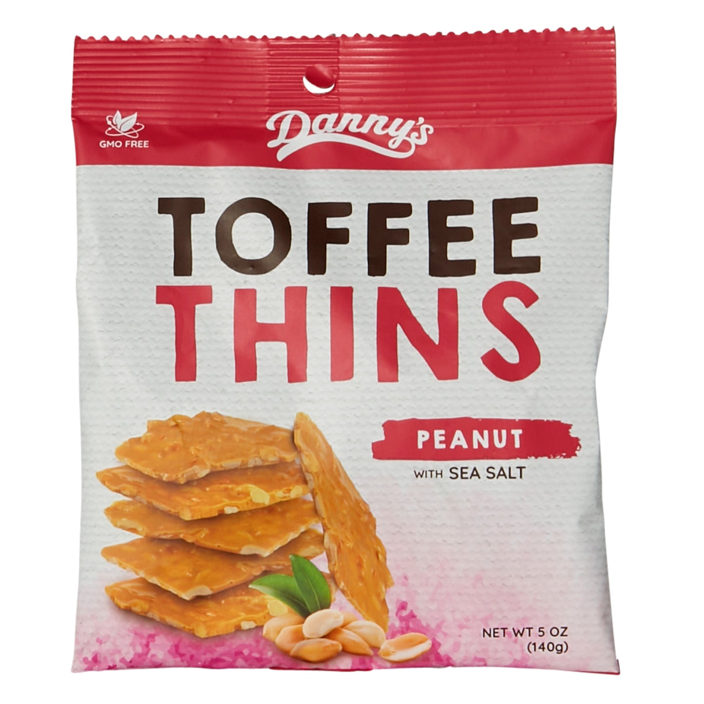 Danny's Toffee Thins Peanut and Sea Salt 140g