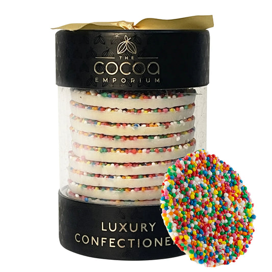 Coco Chocolate White Chocolate Disc Cubes Sprinkle 50g