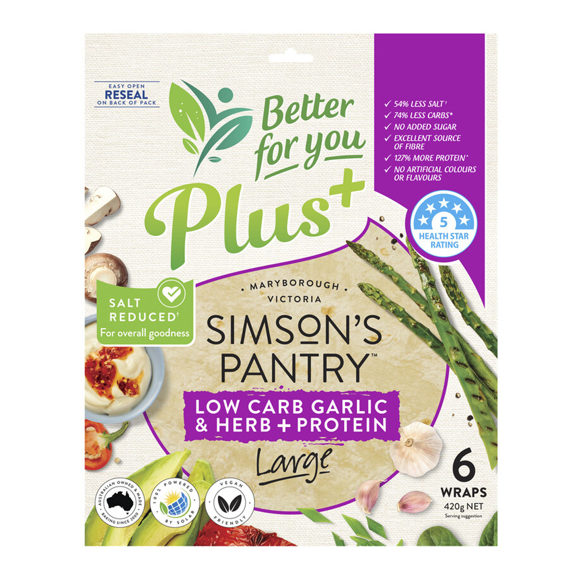 Simson's Pantry Low Carb Garlic & Herb + Protein 420g