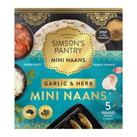 Simson's Pantry Mini Naans Garlic & Herb 225g