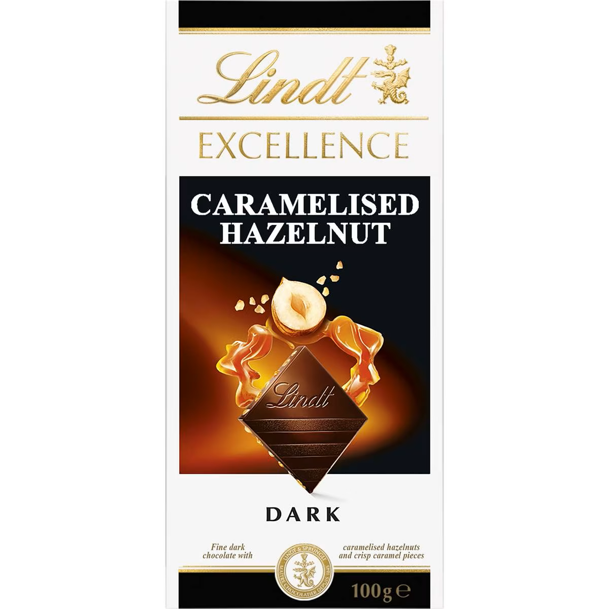 Lindt Excellence Dark Chocolate Caramel Hazelnut 100g