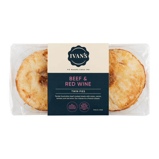 Ivan's Pies Beef and Red Wine Pies x2 440g