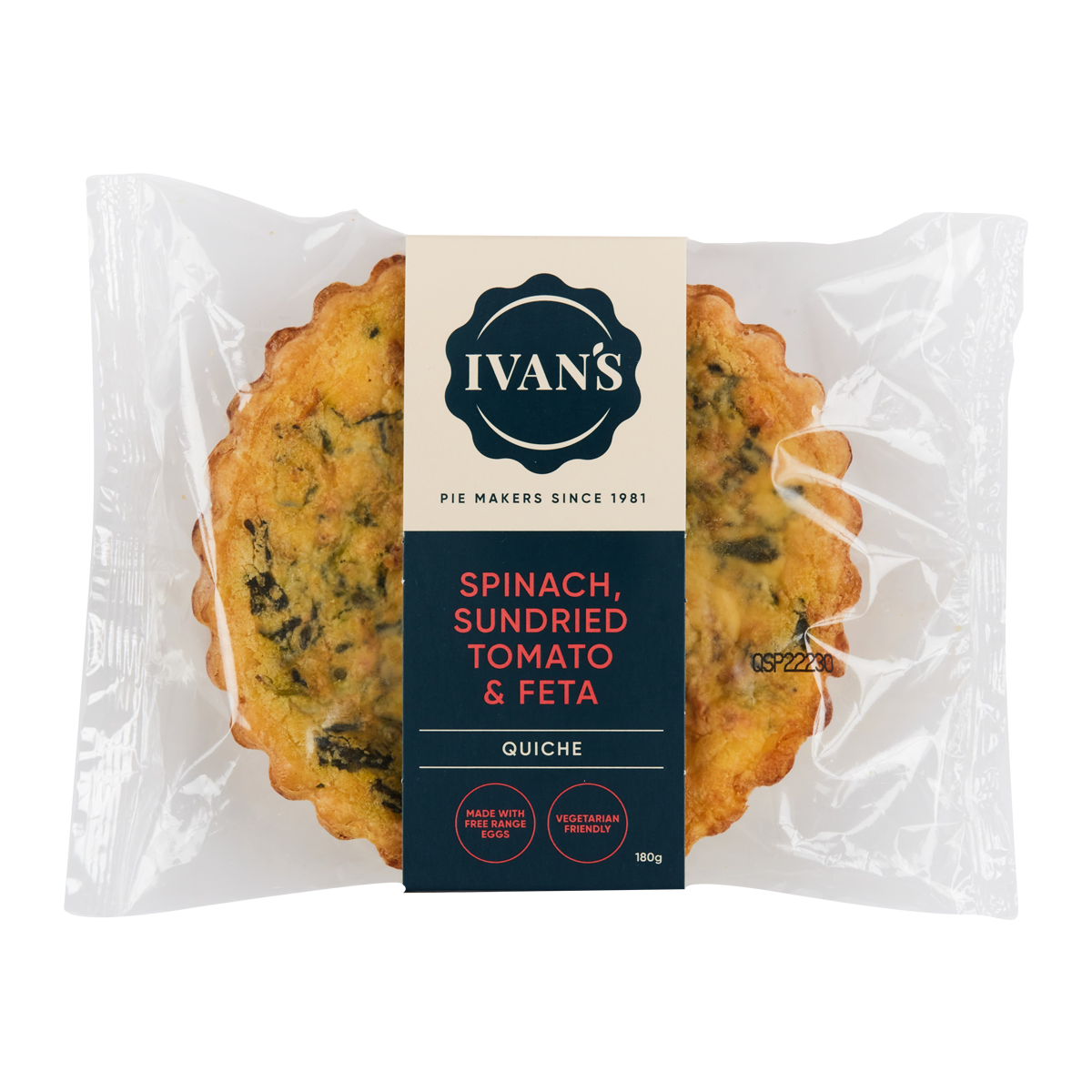 Ivan's Pies Spinach, Sundried Tomato and Feta Quiche 180g