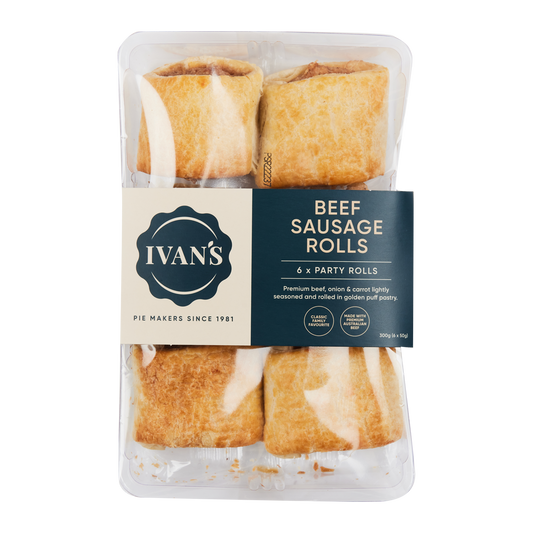 Ivan's Pies Beef Sausage Roll x6 330g