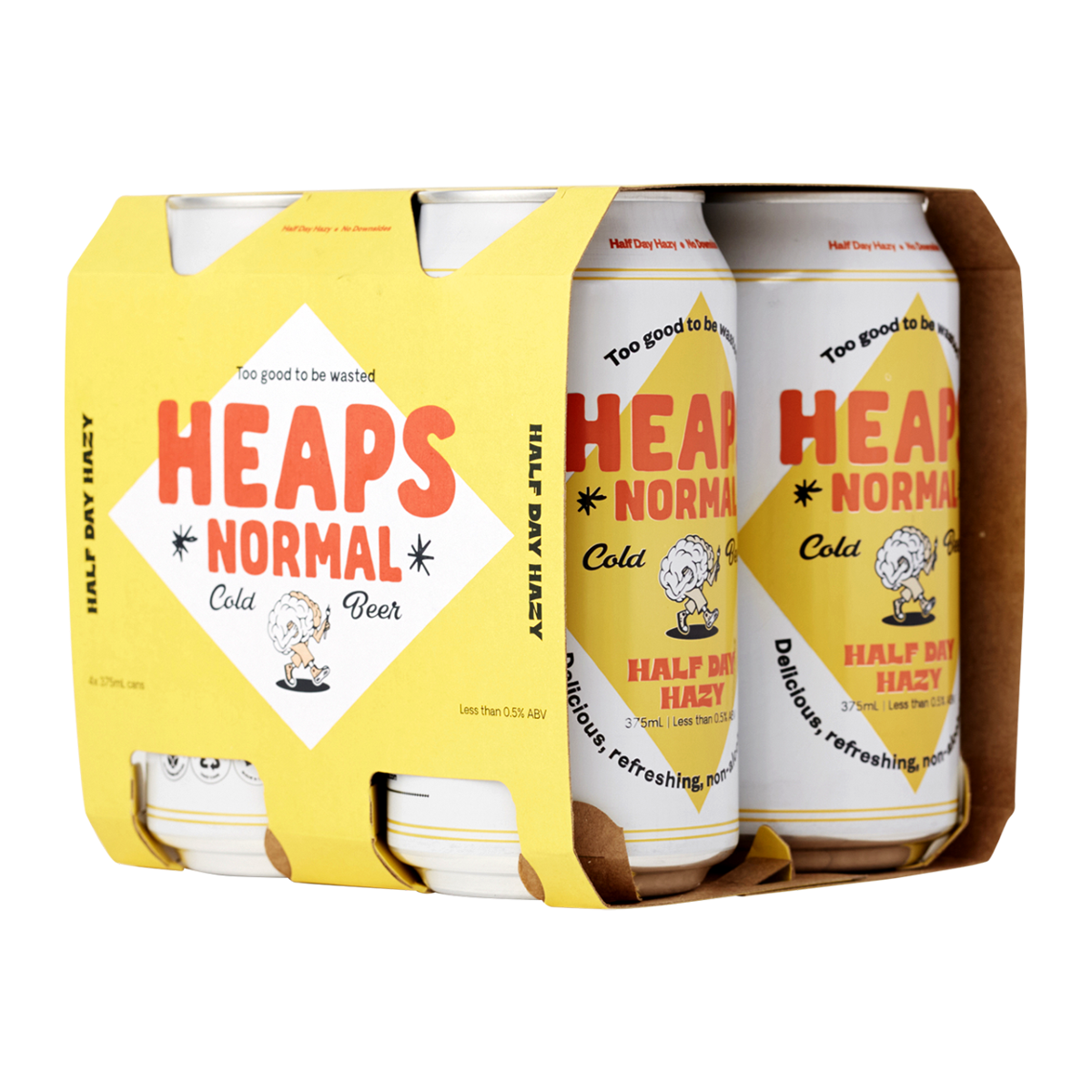 Heaps Normal Half Day Hazy Non-Alcoholic Beer 4X375ml