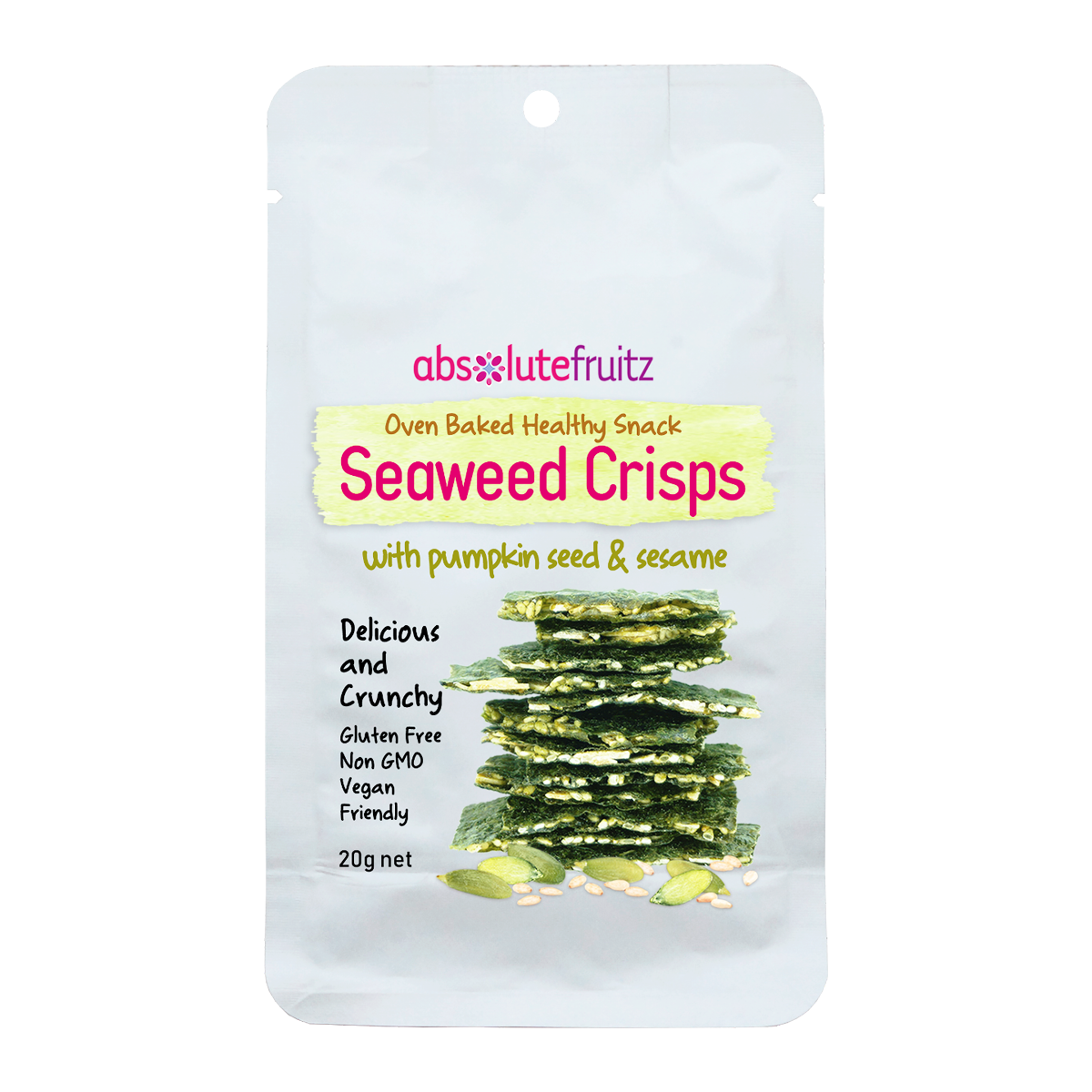 Absolutefruitz Seaweed Crisps with Pumpkin 20g