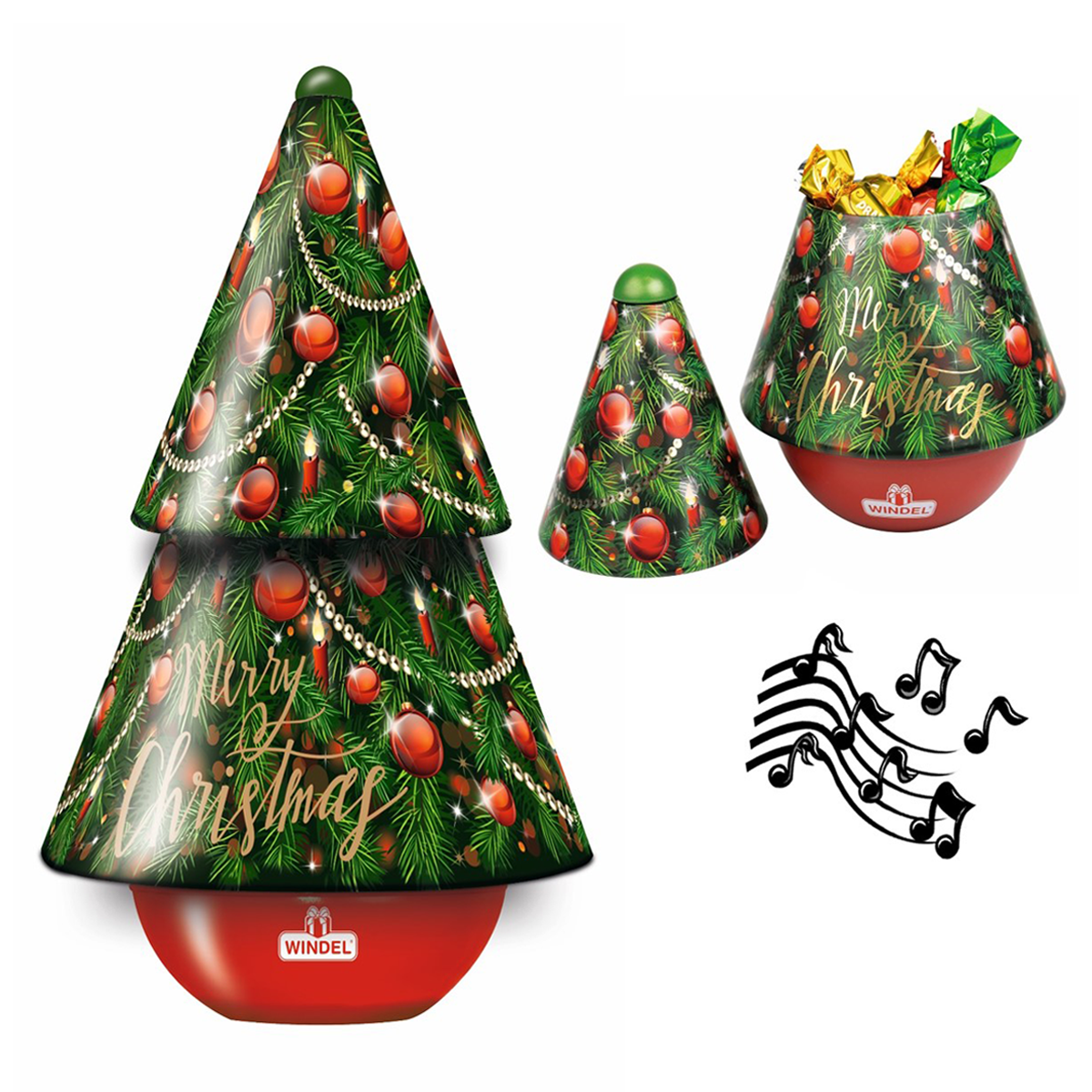 Windel Musical Christmas Tree With Chocolate 150g