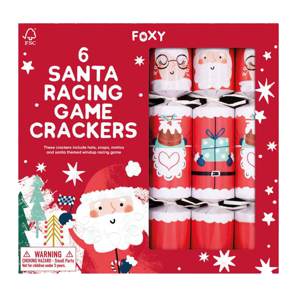 Celebration Crackers Santa Racing x6