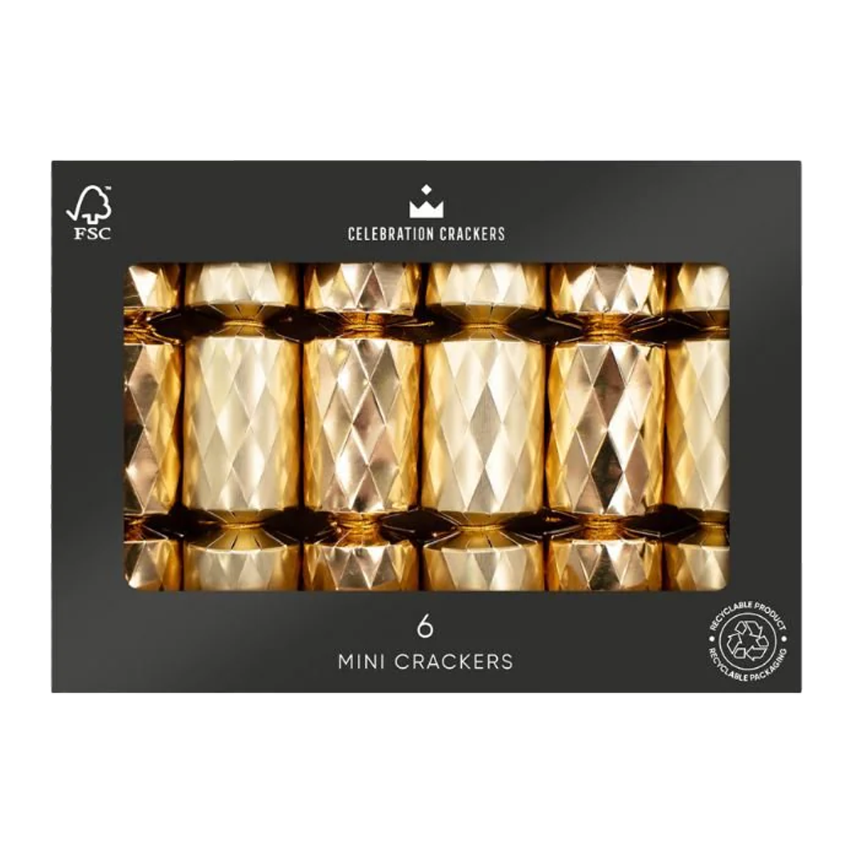 Celebration Mini Crackers Gold x6