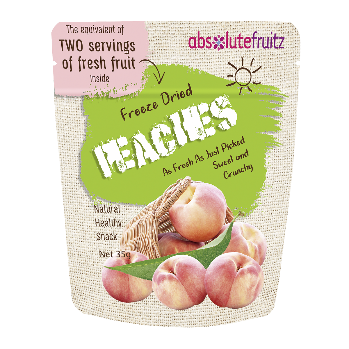 Absolutefruitz Freeze Dried Peach 35g