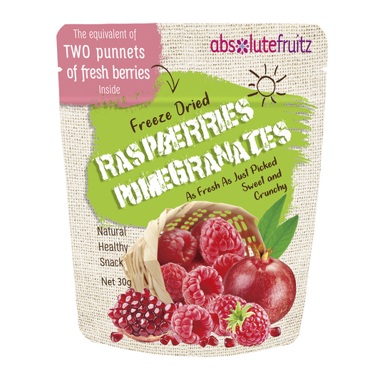 Absolutefruitz Freeze Dried Raspberries and Pomegranates 35g