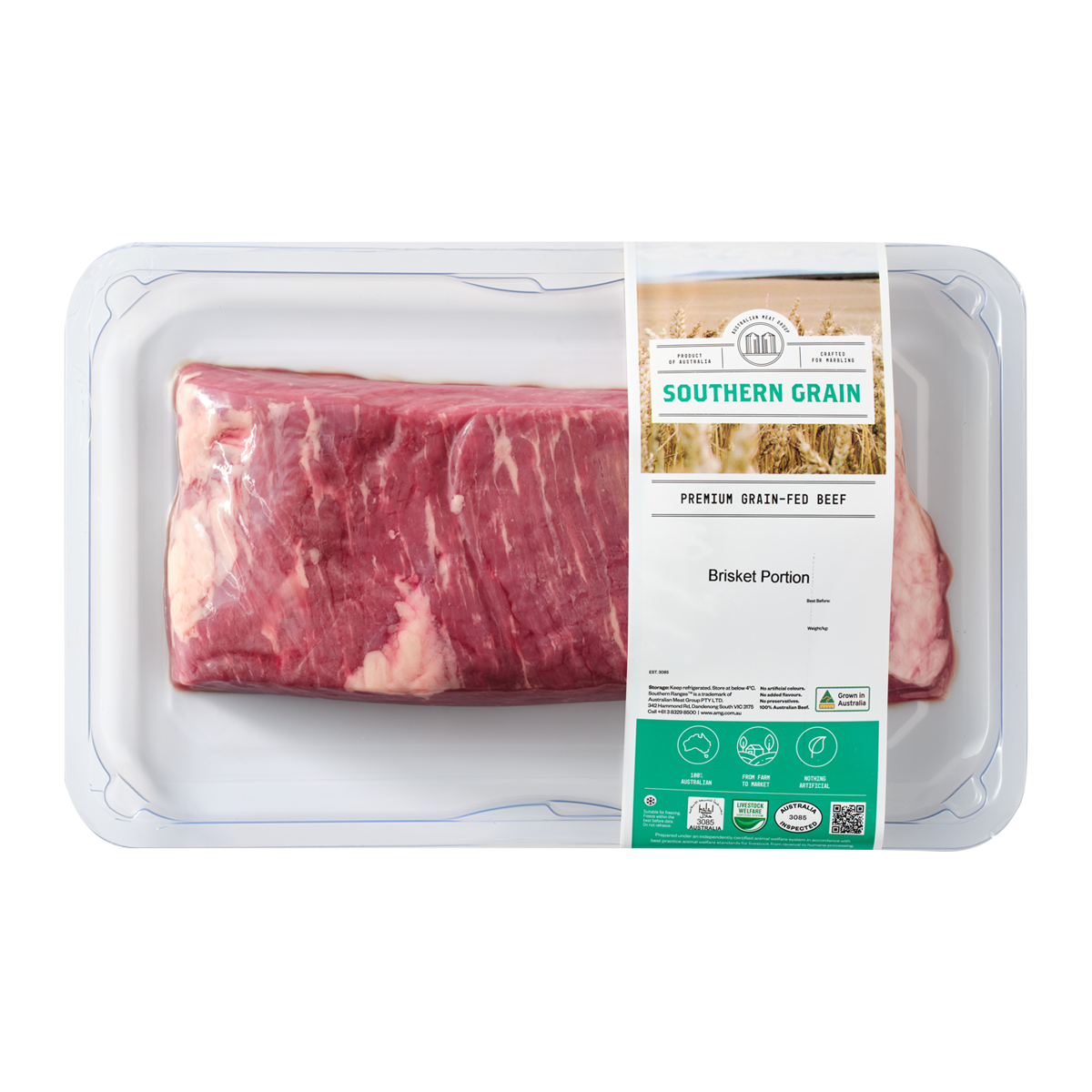 Southern Grain Premium Grain Fed Beef MB2 Brisket Portion 700g-1kg