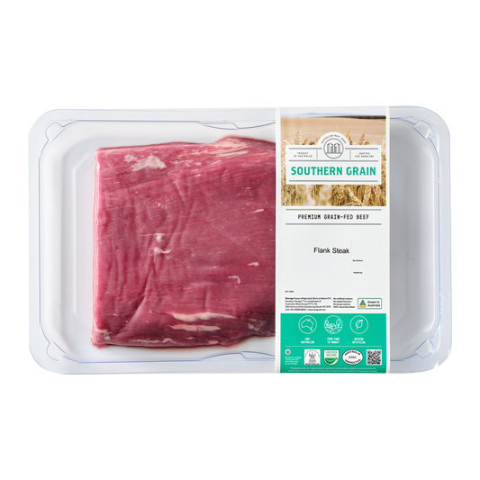 Southern Grain Premium Grain Fed Beef MB2 Flank Steak 350-600g