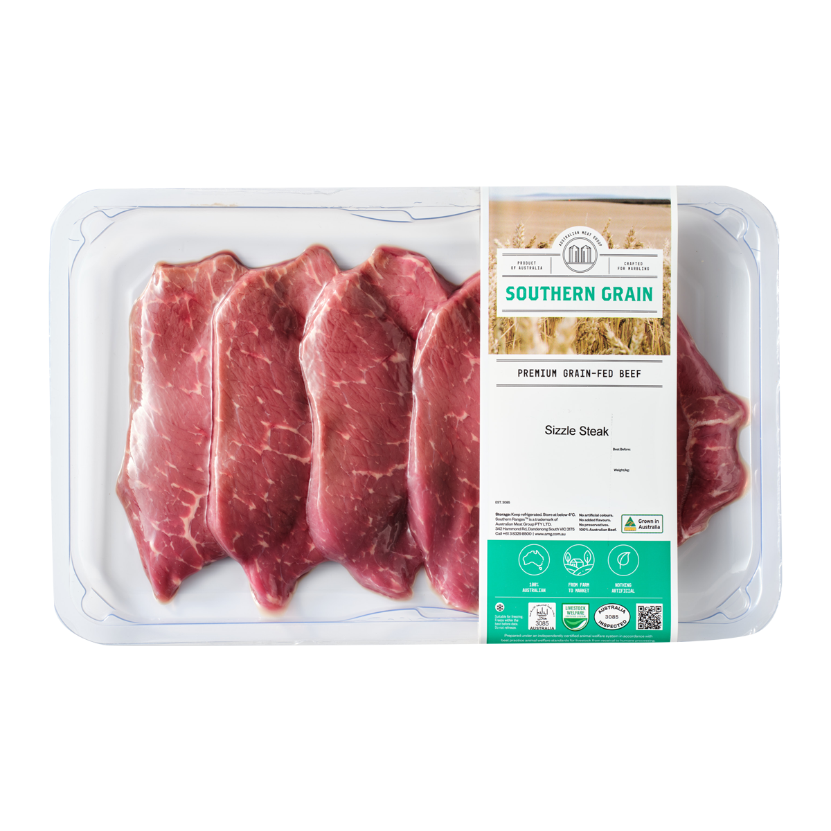 Southern Grain Premium Grain Fed Beef MB2 Sizzle Steak 200-500g