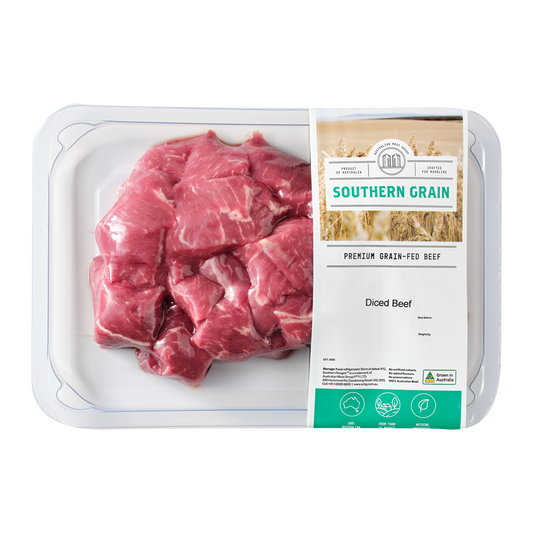 Southern Grain Premium Grain Fed Beef MB2 Diced Beef 400-500g