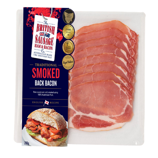 British Sausage Ham & Bacon Smoked Back Bacon 200g