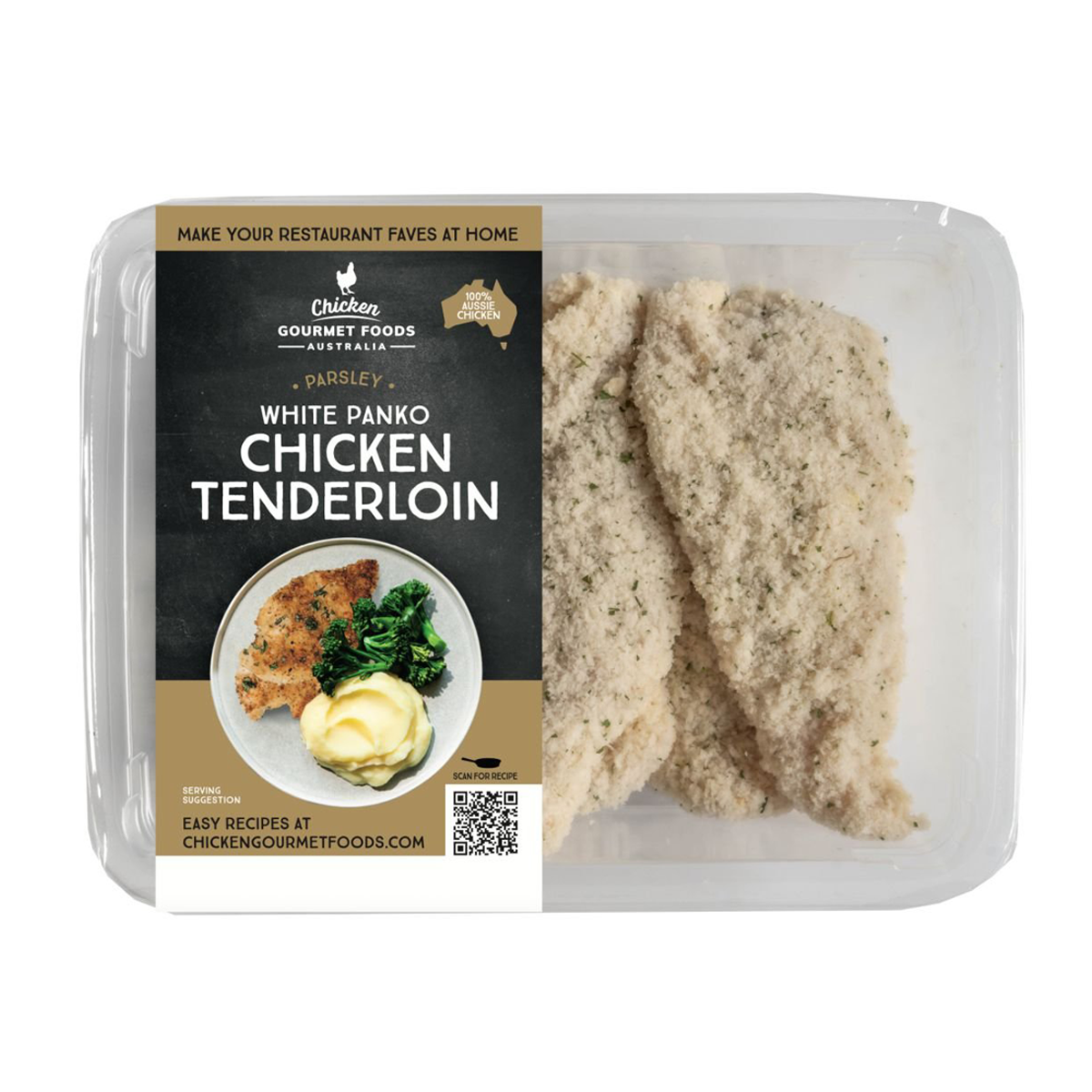 Chicken Gourmet Foods White Panko Chicken Tenderloin 500-750g