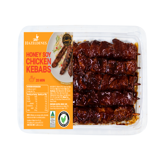 Hazeldenes Range Chicken Honey Soy Kebabs 375g