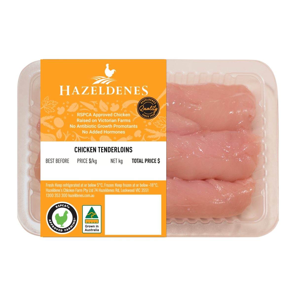 Hazeldenes RSPCA Chicken Tenderloins 550-650g