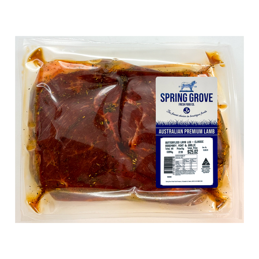 Spring Grove Lamb Leg Butterflied Rosemary Mint and Garlic 600-1kg