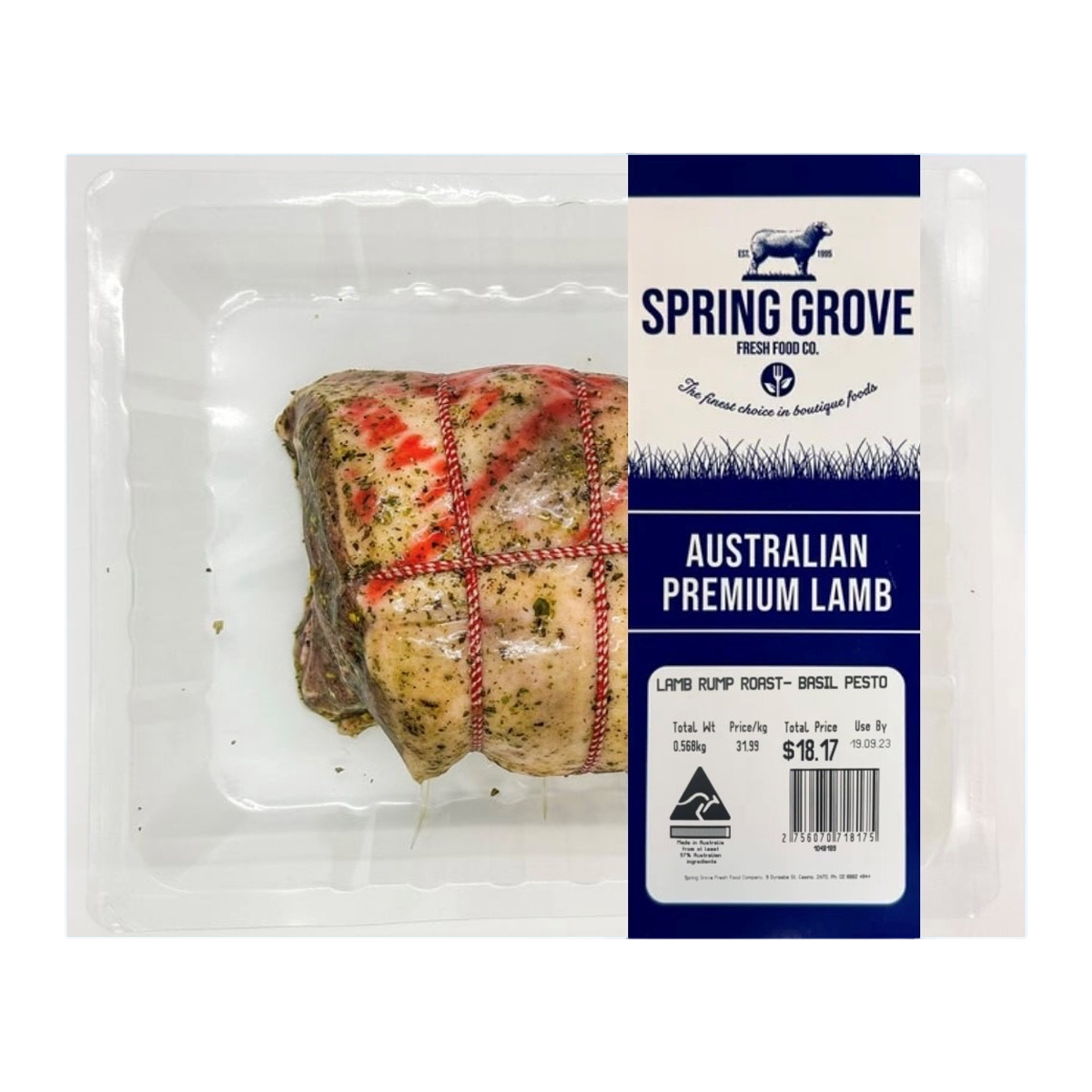 Spring Grove Lamb Rump Roast Basil Pesto 400-800g