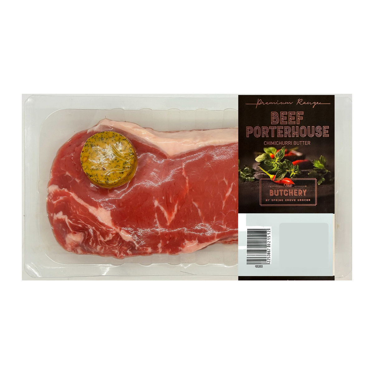 Spring Grove Beef Porterhouse Steaks with Chimichurri Butter 300-400g