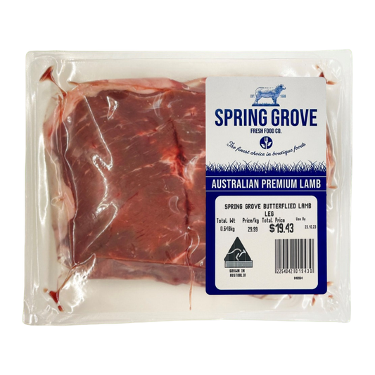 Spring Grove Lamb Leg Butterflied 500g-800g