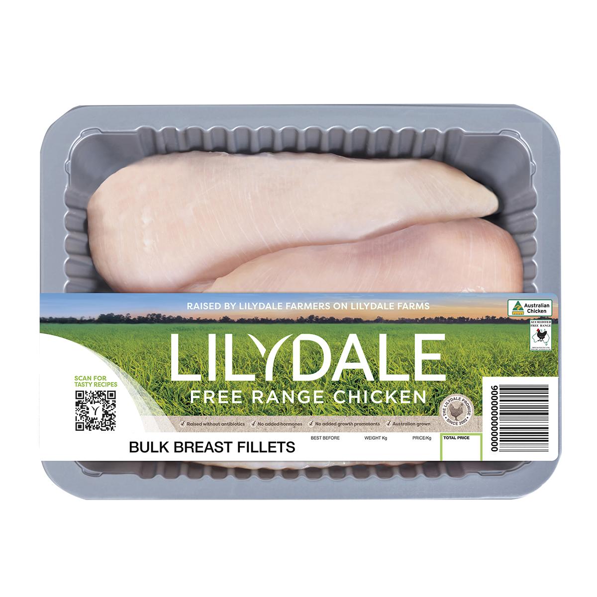 Lilydale Turkey Breast Fillet Skin On 700-800g