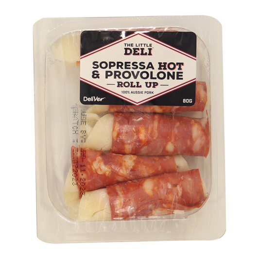 The Little Deli Hot Sopressa and Provolone Roll Up 80g