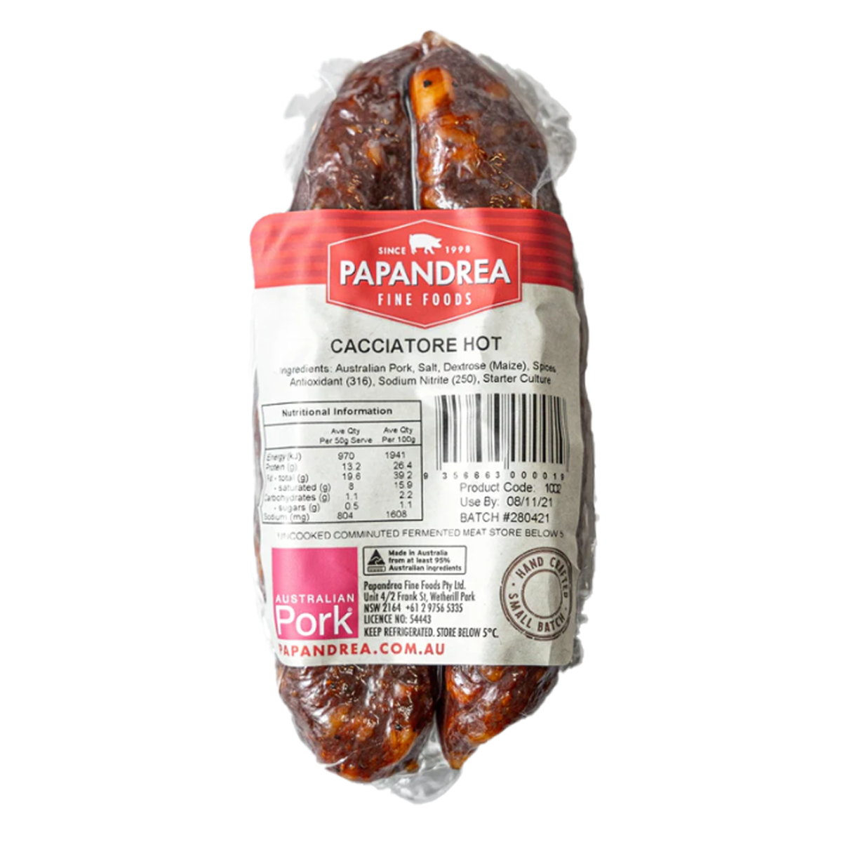 Papandrea Fine Foods Cacciatore Hot 260g