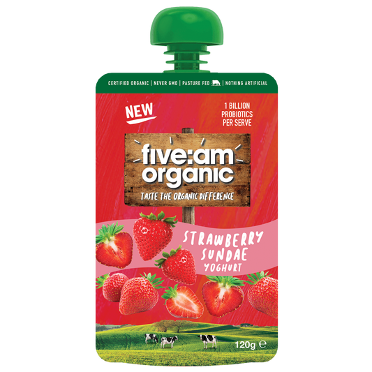 Five AM Strawberry Organic Kids Yoghurt 120g