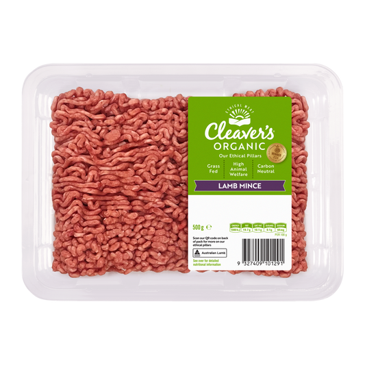 Cleaver's Organic Premium Lamb Mince 500g