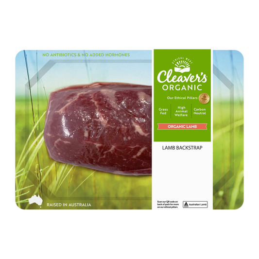 Cleaver's Organic Free Range and Grass Fed Lamb Backstrap 200-350g