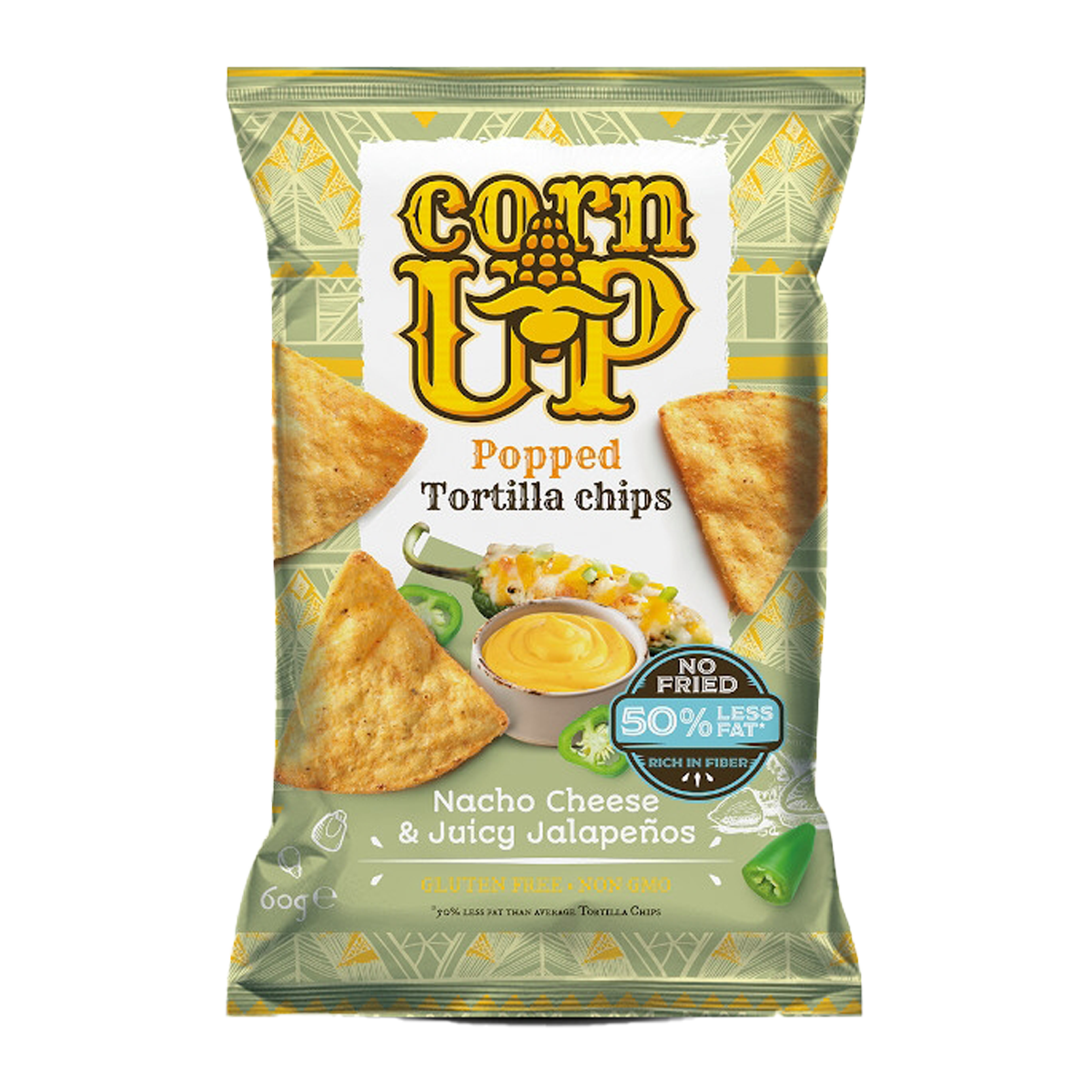 Corn Up Tortilla Nacho Cheese and Jalapeno 60g