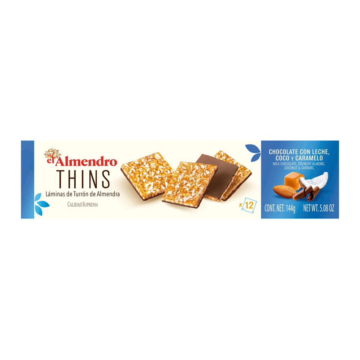 El Almendro Thins Almond Milk Choc 144g