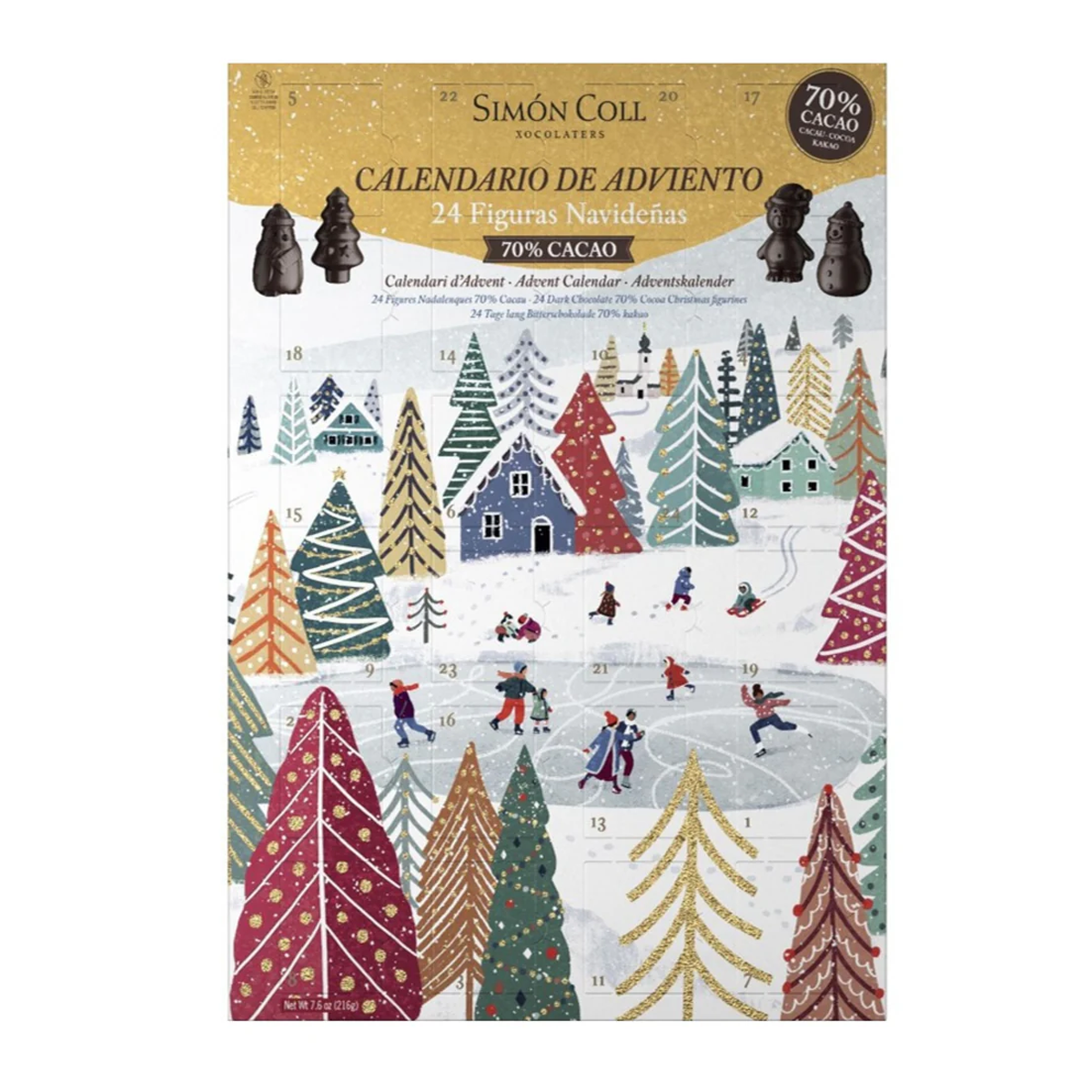 Simon Coll Dark Chocolate Advent Calendar 216g