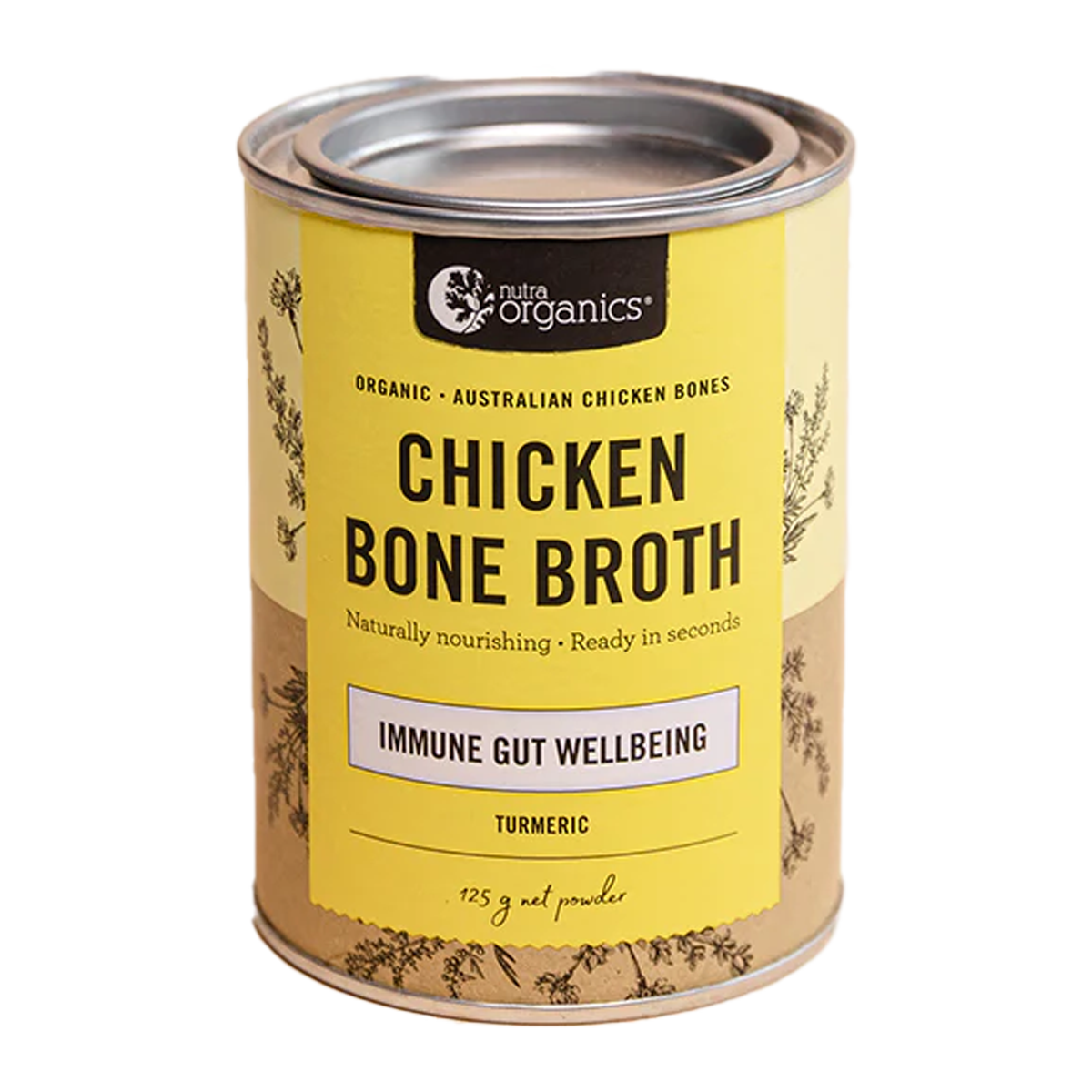 Nutra Organics Chicken Bone Broth Tumeric 125g