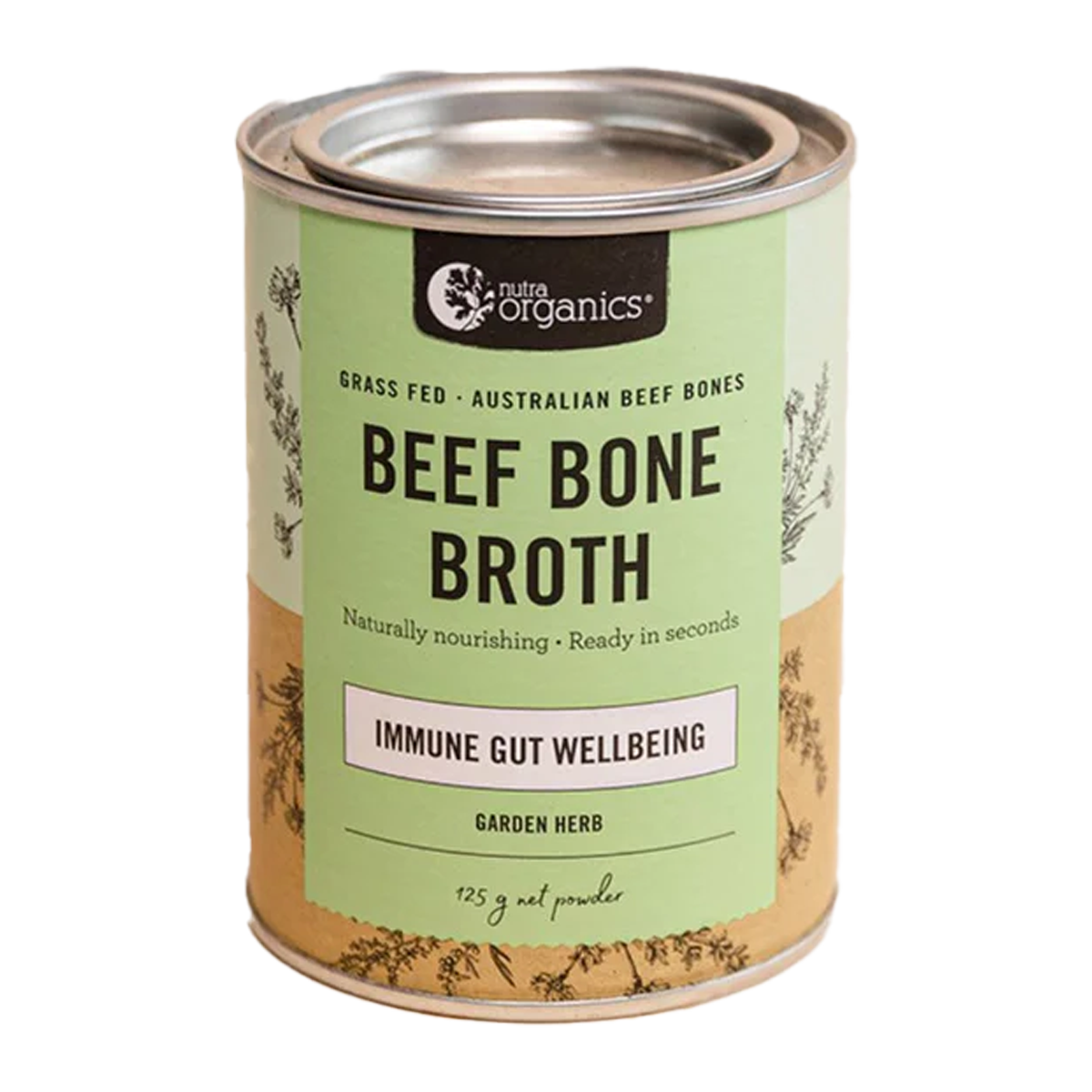 Nutra Organics Beef Bone Broth Garden Herb 125g