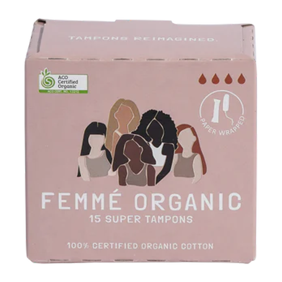 Femme Organic Cotton Super Tampons 15 Pack