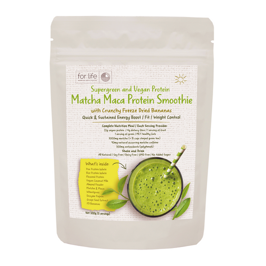 For Life Matcha Maca Protein Smoothie with Crunchy Freeze Dried Bananas 200g