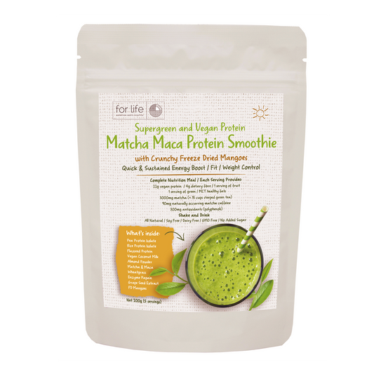 For Life Matcha Maca Protein Smoothie with Crunchy Freeze Dried Mangoes 200g